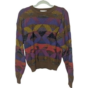 Vintage Expressions Worldwide 1990s Geometric Pattern Colorblock sweater medium